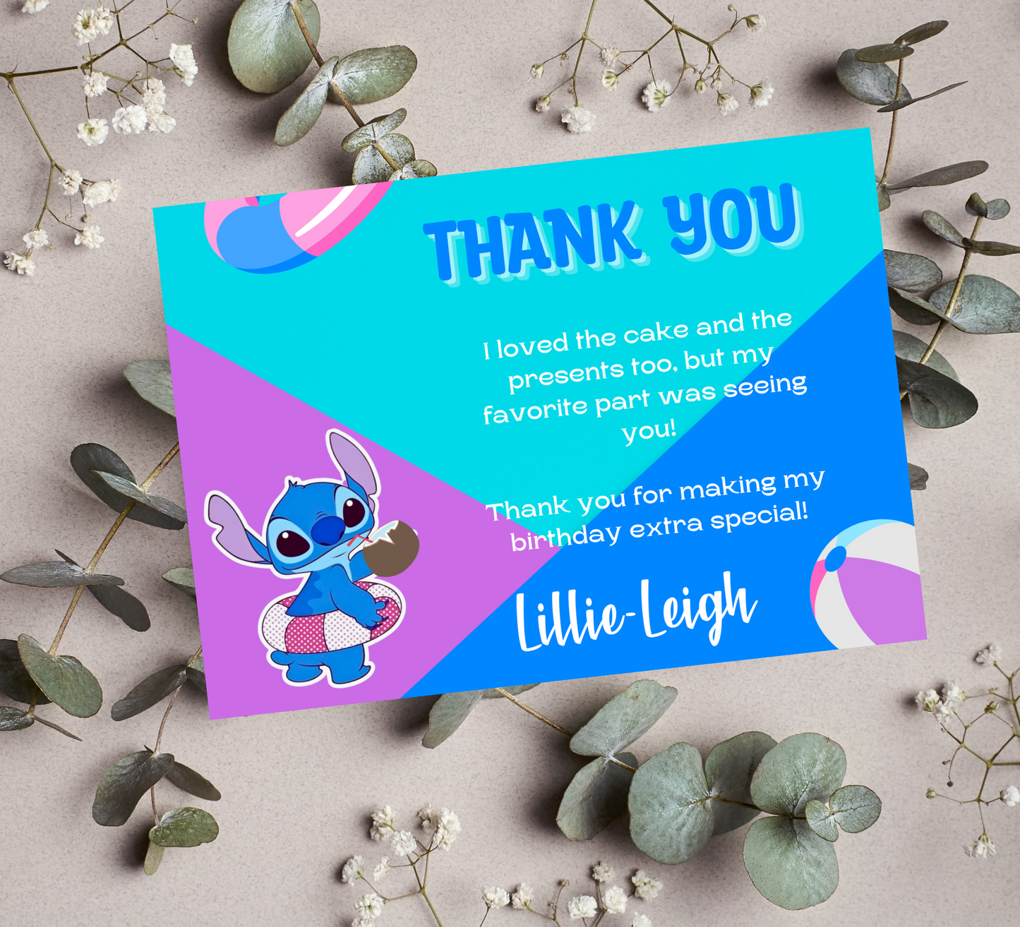 Stitch Pool Birthday Splash Party Invitation | Lilo Stitch Birthday Bash Celebration