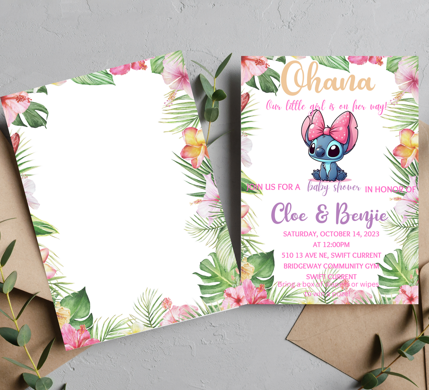 Aloha Ohana: Tropical Stitch Baby Shower Invitation for a Splash of Joy