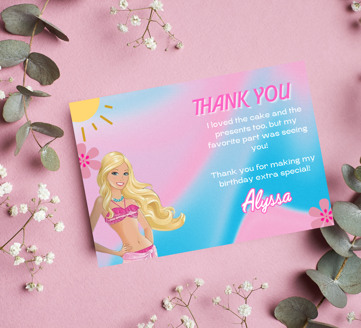 Barbie Pool Birthday Party Invitation - Pink Splash Celebration