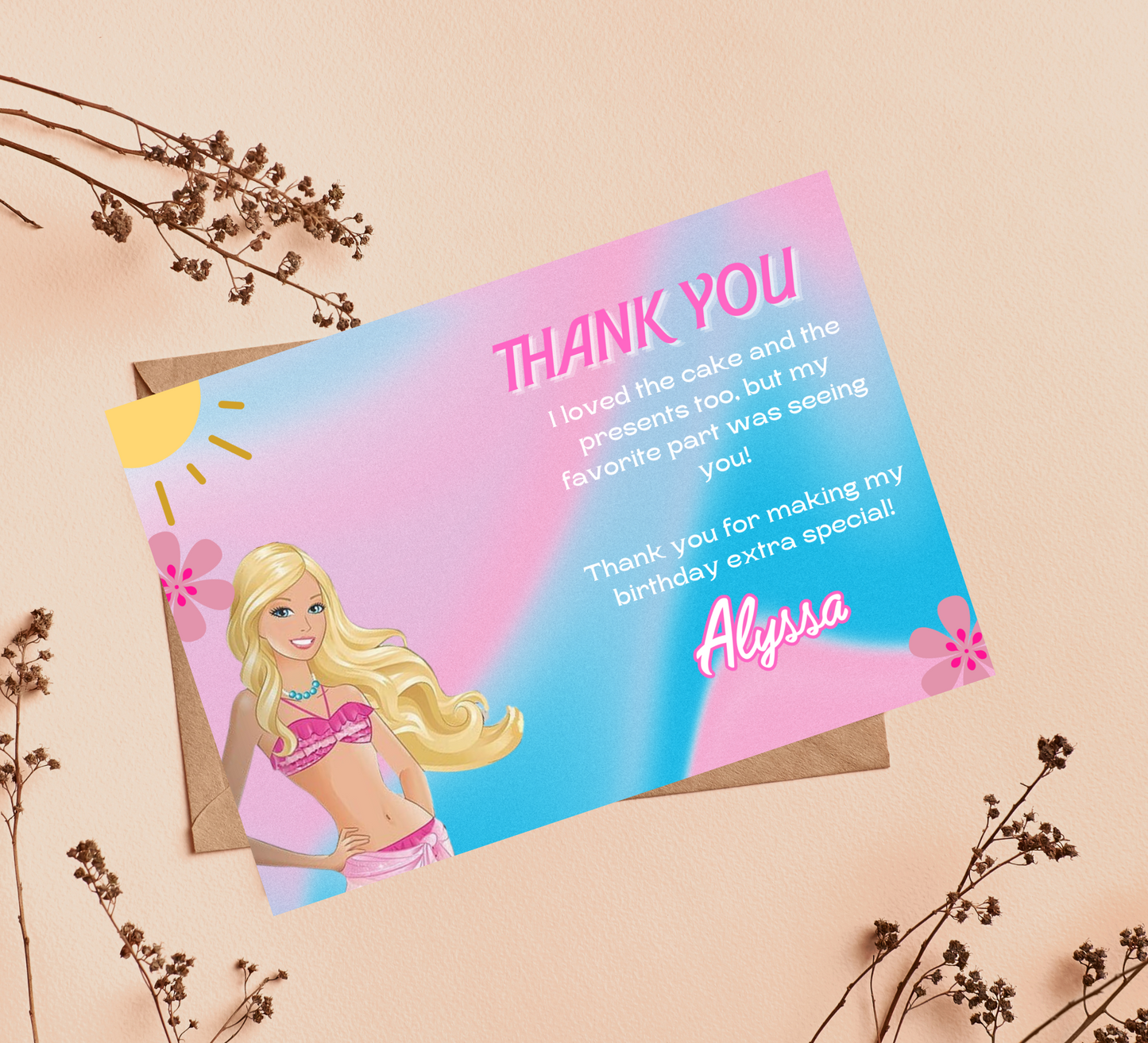 Barbie Pool Birthday Party Invitation - Pink Splash Celebration