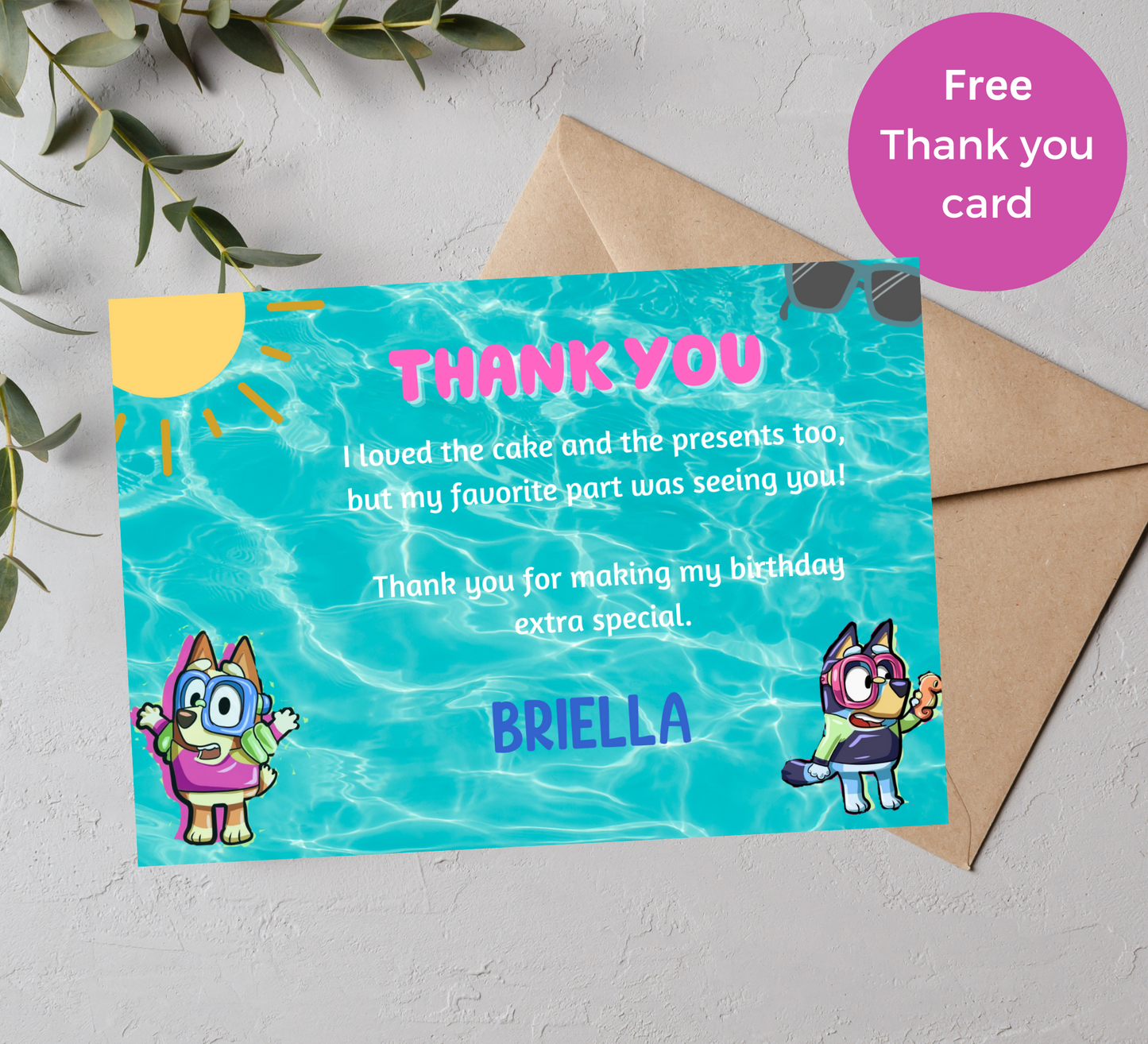 Bluey Pool Birthday Invitation | Splashy Celebration Invite