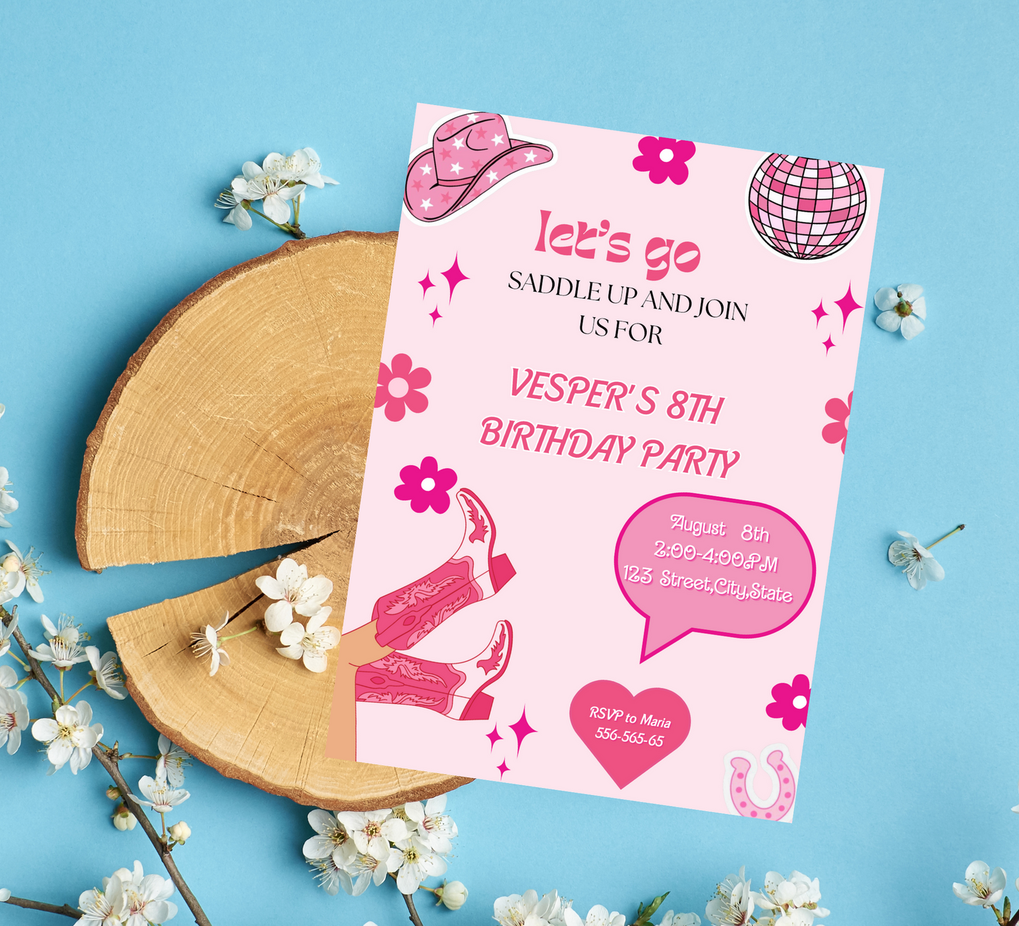 Barbie Pink Cowboy Birthday Invitation: Yeehaw Celebration for Your Little Cowgirl