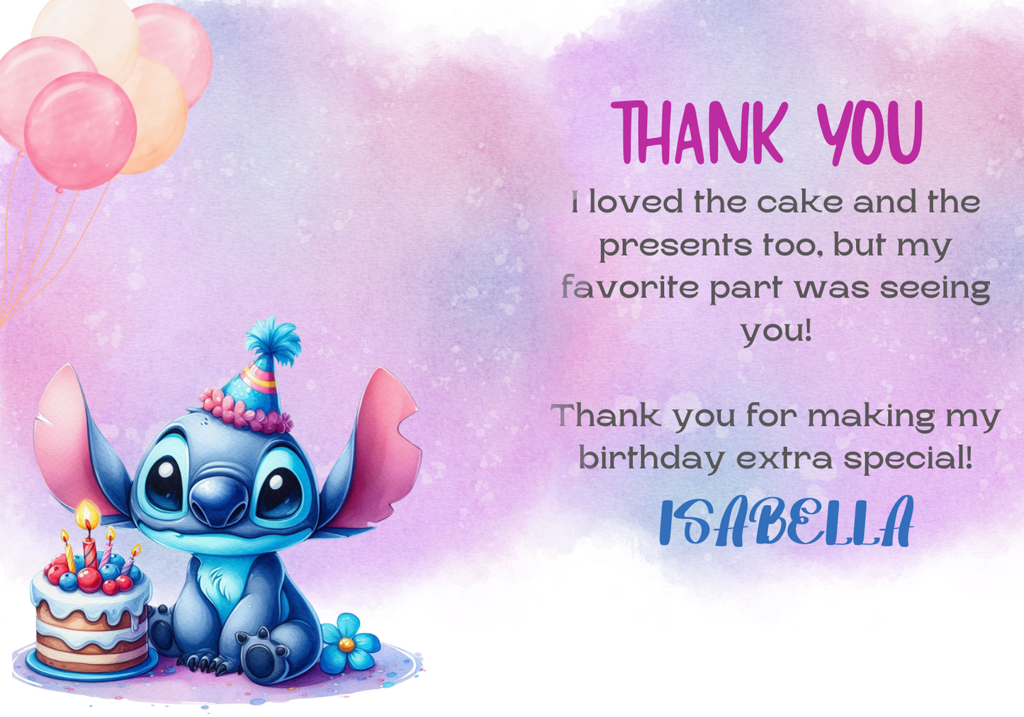 Editable Stitch Birthday Invitation and Favor Tag Template, Canva Editable Birthday Invitation, Lilo Stitch Angel Birthday Party Invitation